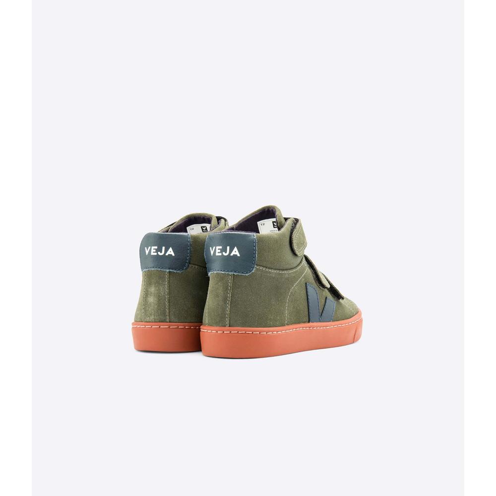 Veja ESPLAR MID SUEDE Kids' High Tops Olive | NZ 694XYU